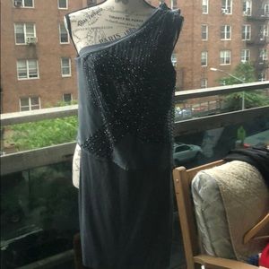 TFNC London Gray Asymmetrical mini dress